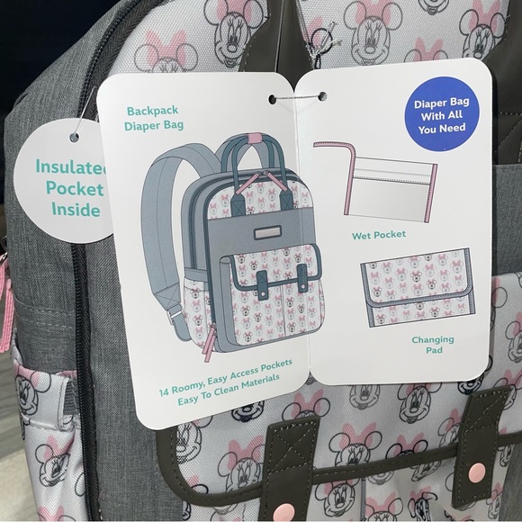 Disney Minnie Mouse Baby Diaper Bag Backpack - Picture 9 of 16